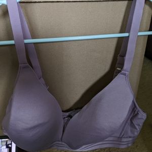Purple double striped bra